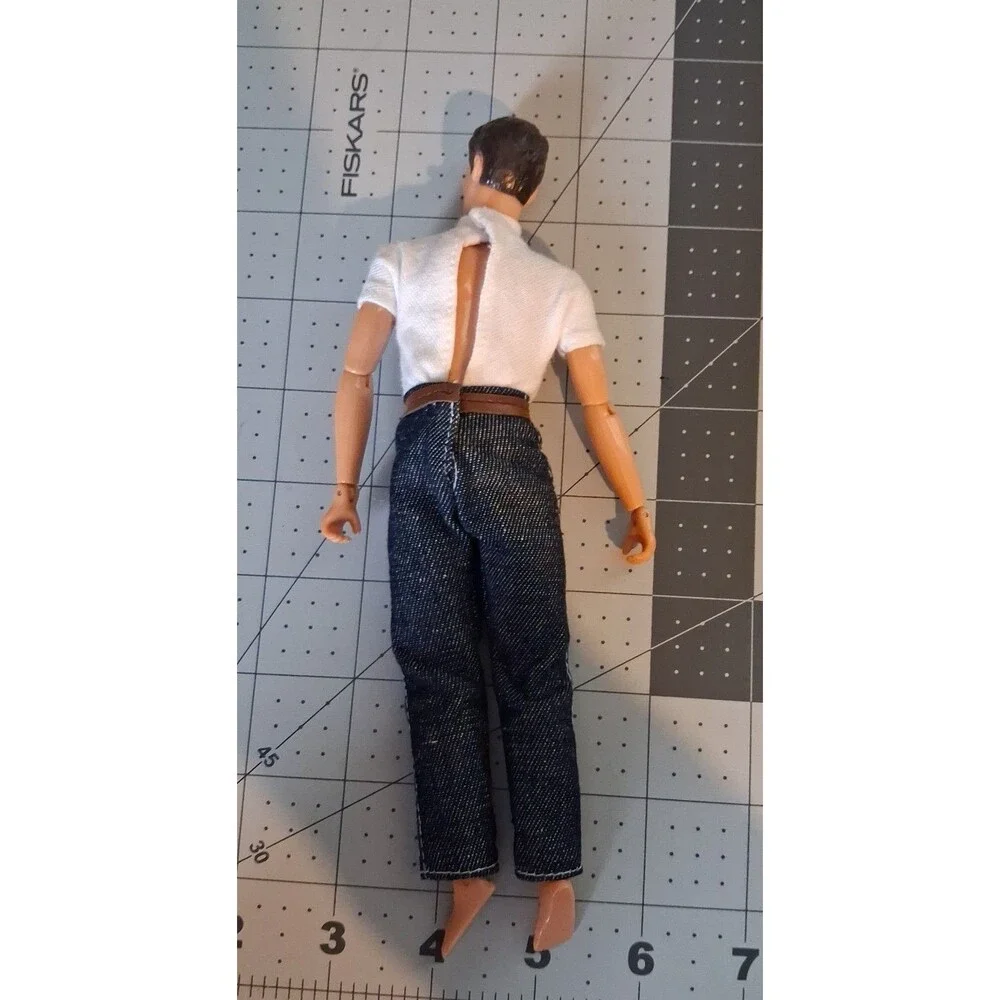 Breyer Male Man Miniature Doll Jeans White Shirt Brown Belt